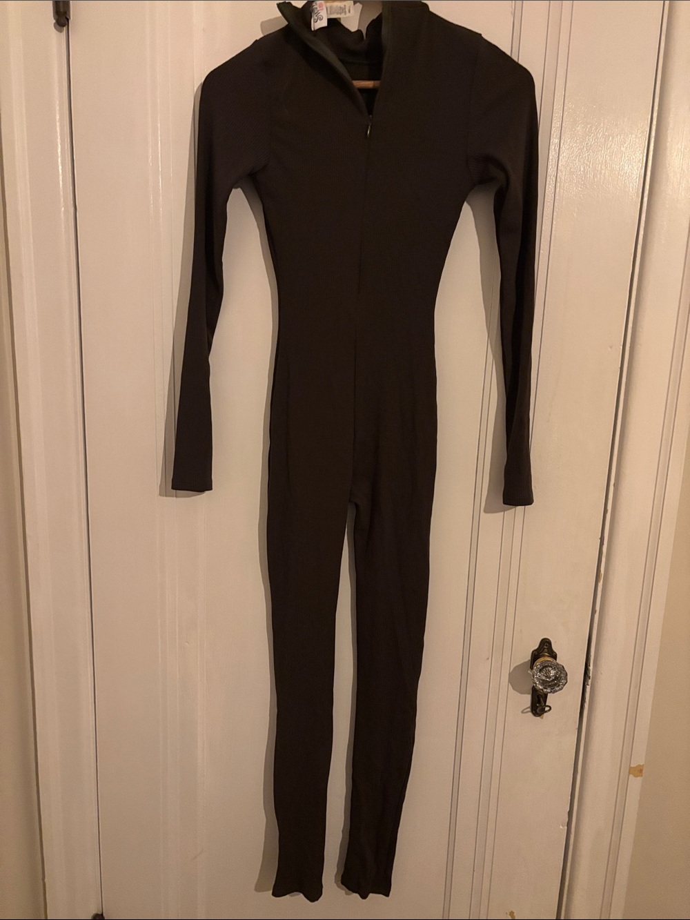 Long Sleeve One-Piece Jumpsuit in Dark Brown